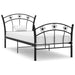 Sengeramme med fotballdesign svart metall 90x200 cm