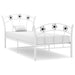 Sengeramme med fotballdesign hvit metall 90x200 cm