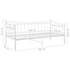 Ramme til sovesofa hvit metall 90x200 cm
