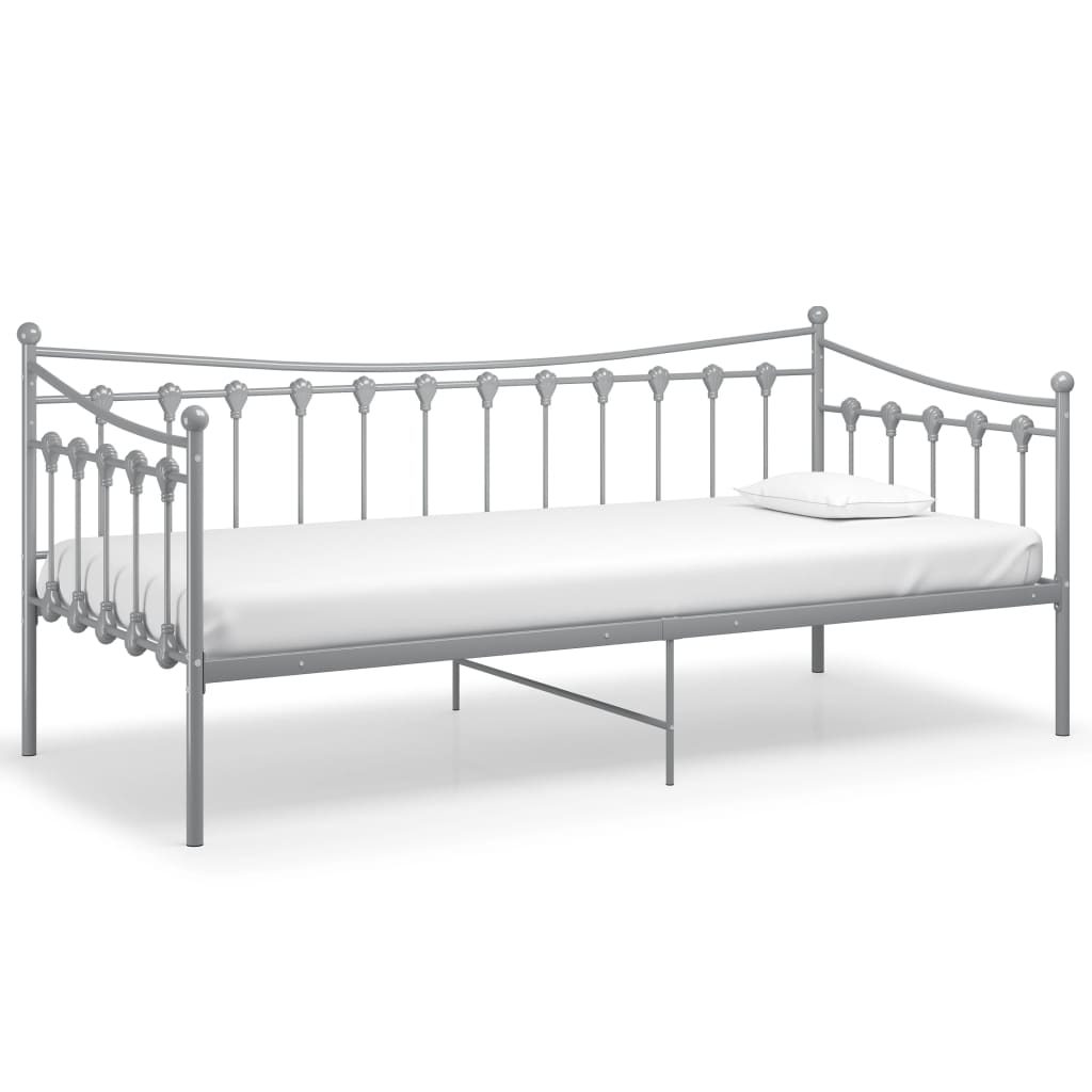 Ramme til sovesofa grå metall 90x200 cm