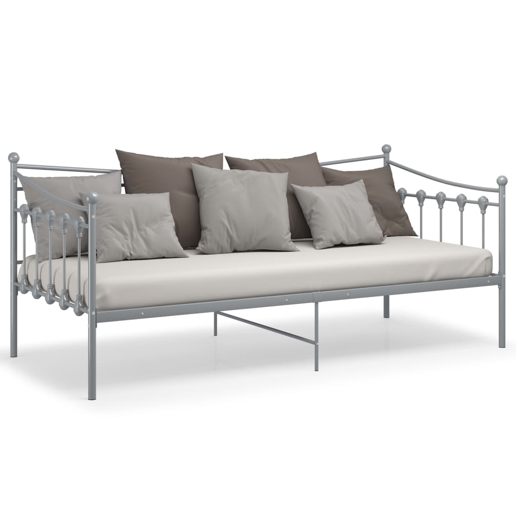 Ramme til sovesofa grå metall 90x200 cm