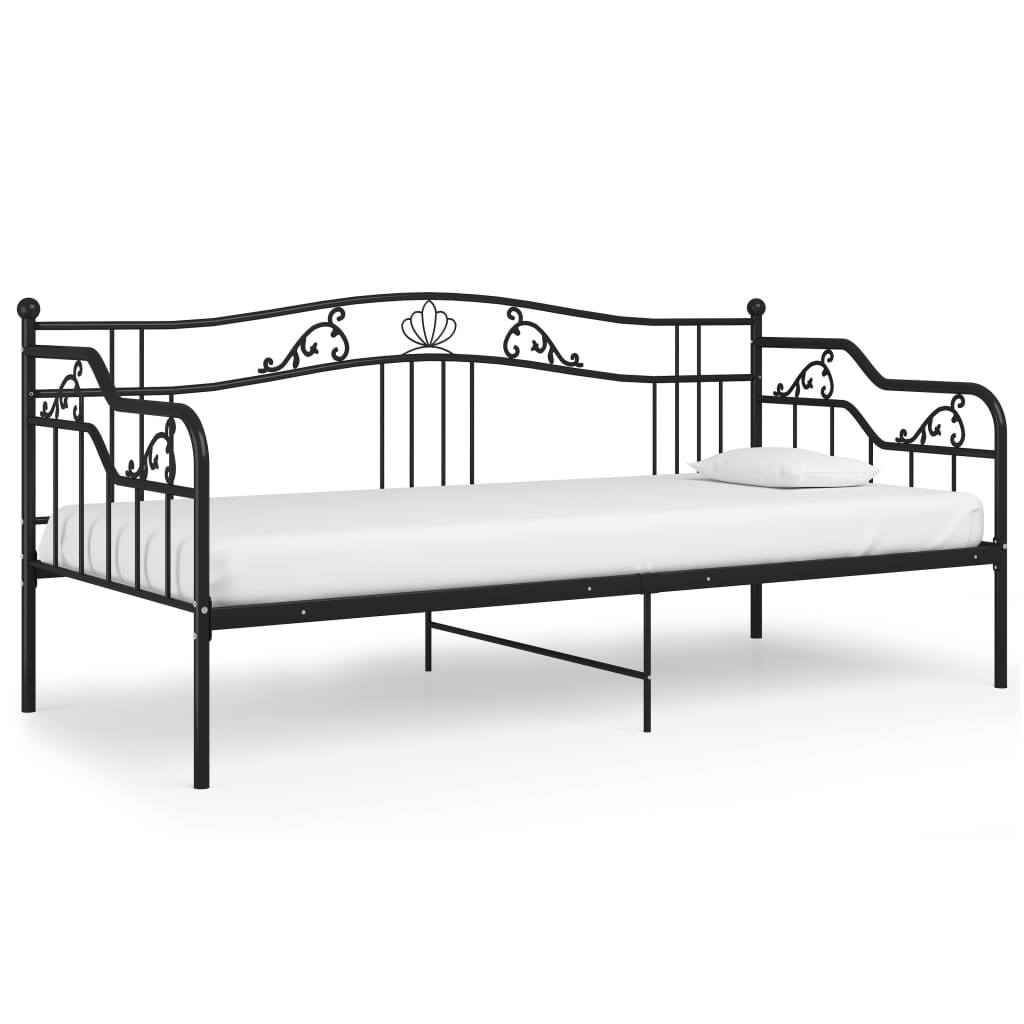 Ramme til sovesofa svart metall 90x200 cm