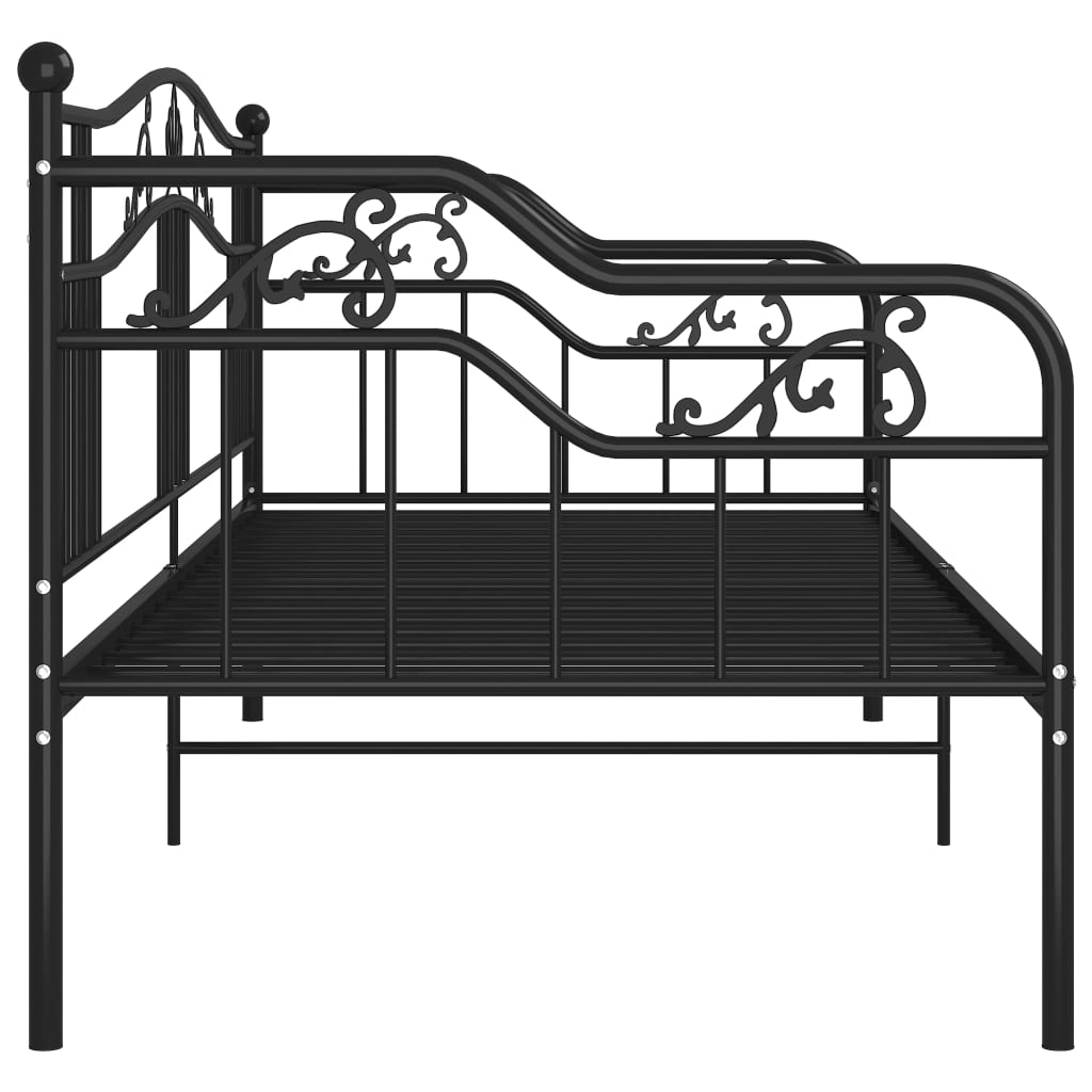 Ramme til sovesofa svart metall 90x200 cm
