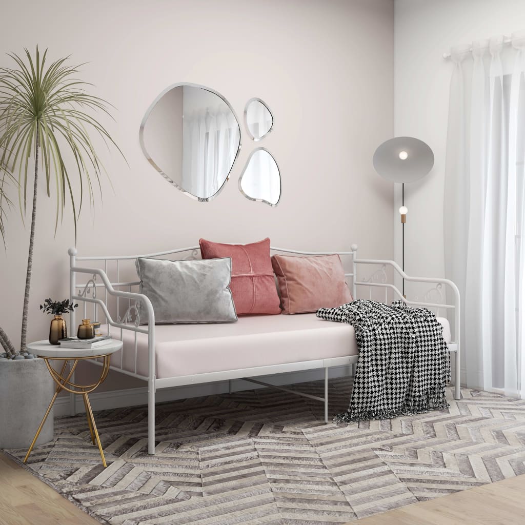 Ramme til sovesofa hvit metall 90x200 cm