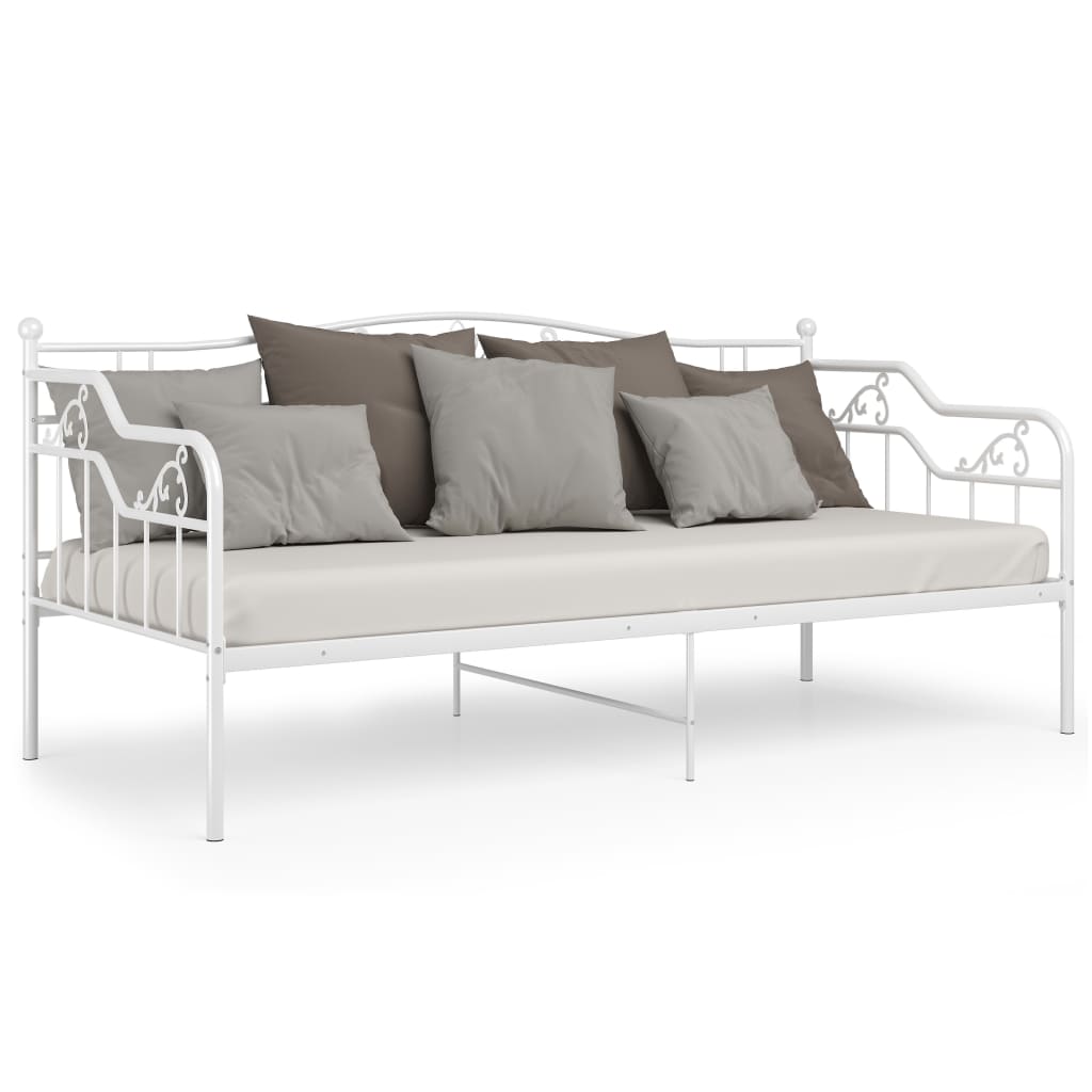 Ramme til sovesofa hvit metall 90x200 cm