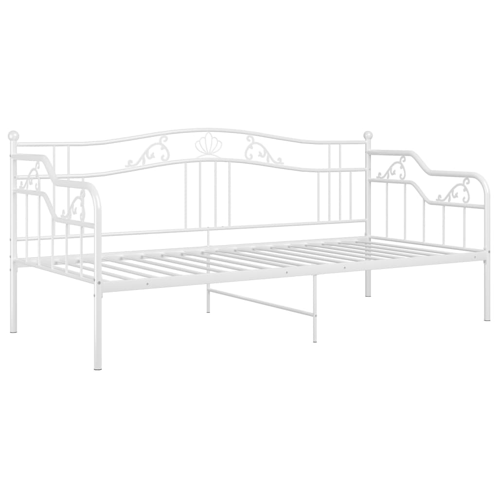 Ramme til sovesofa hvit metall 90x200 cm