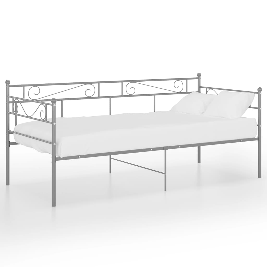 Ramme til sovesofa grå metall 90x200 cm