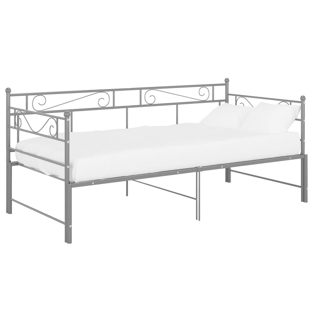 Uttrekkbar ramme til sovesofa grå metall 90x200 cm