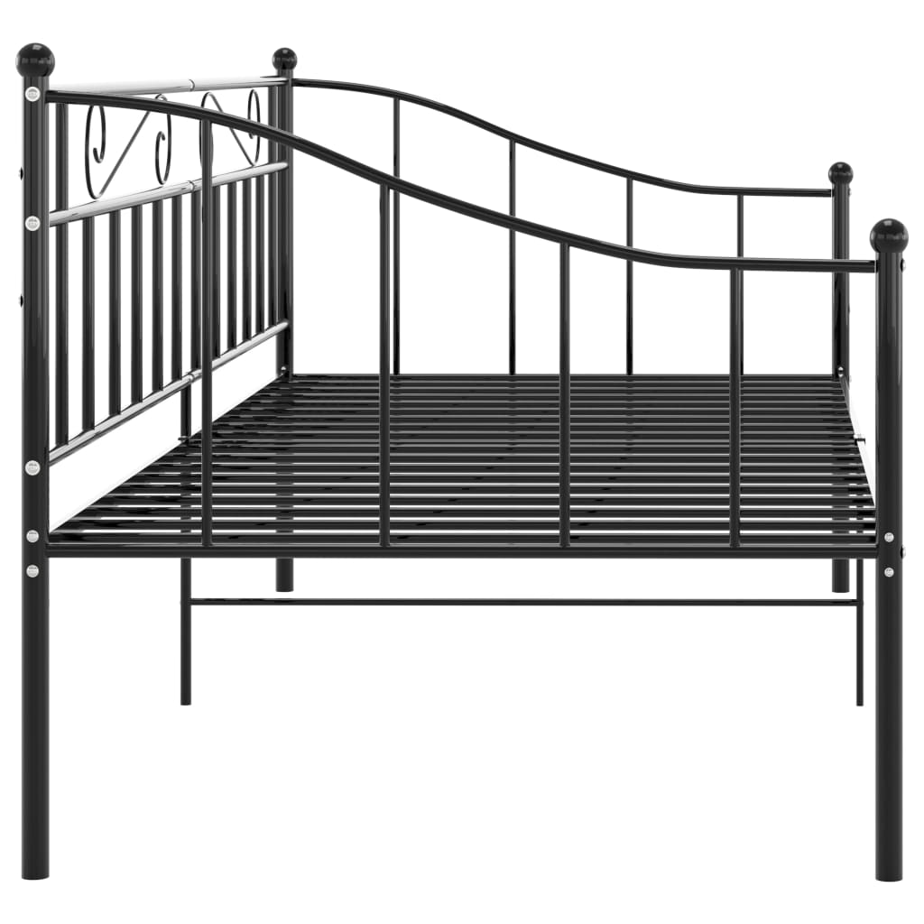Ramme til sovesofa svart metall 90x200 cm