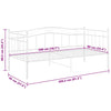 Ramme til sovesofa hvit metall 90x200 cm