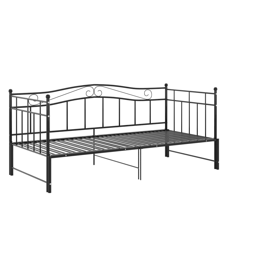 Uttrekkbar ramme til sovesofa svart metall 90x200 cm