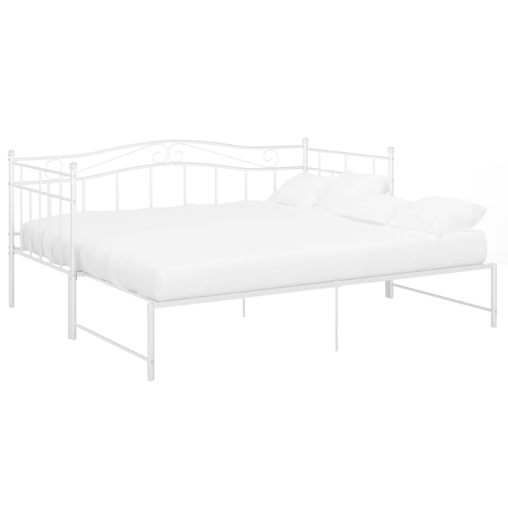 Uttrekkbar ramme til sovesofa hvit metall 90x200 cm