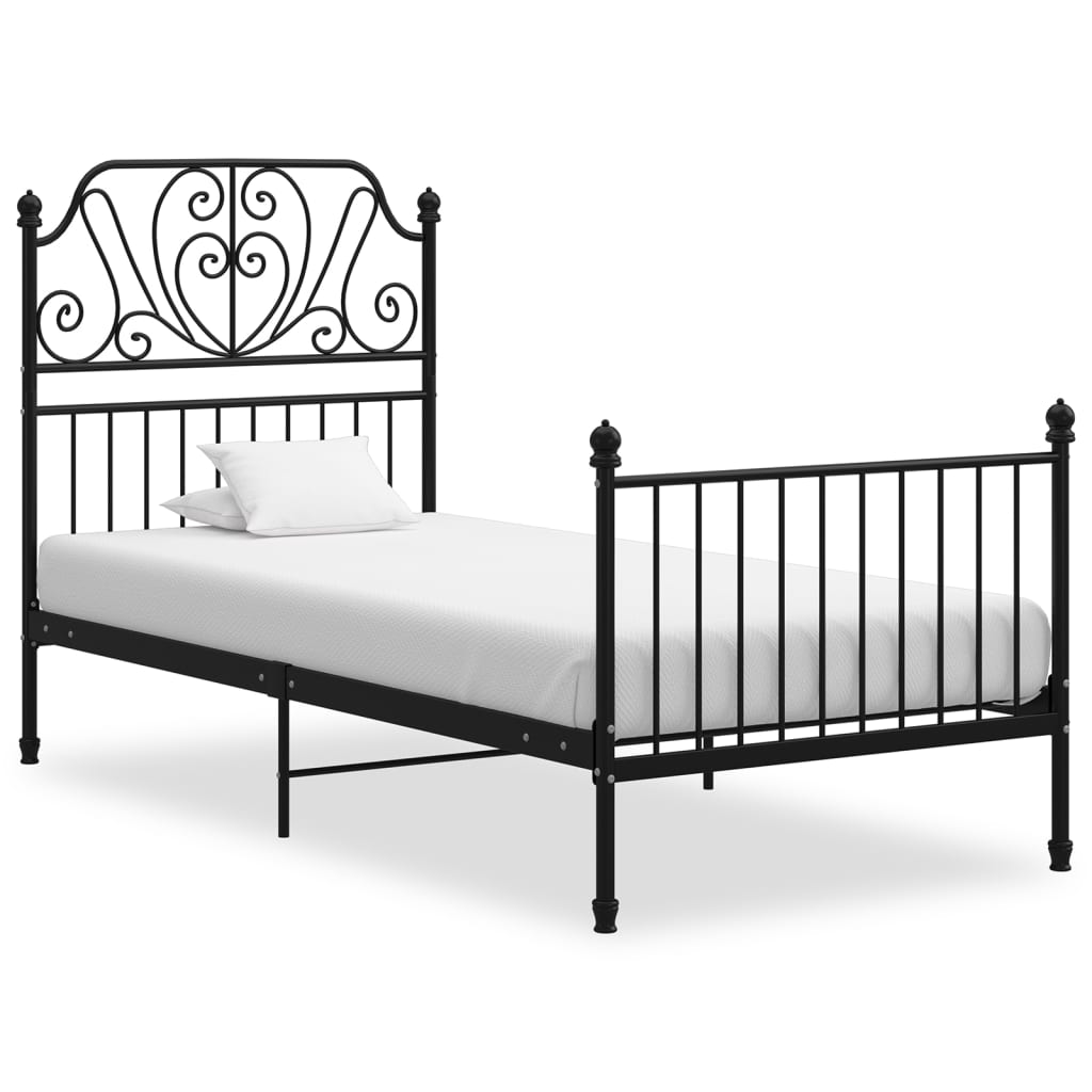 Sengeramme svart metall 90x200 cm