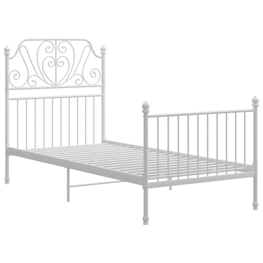 Sengeramme hvit metall 90x200 cm