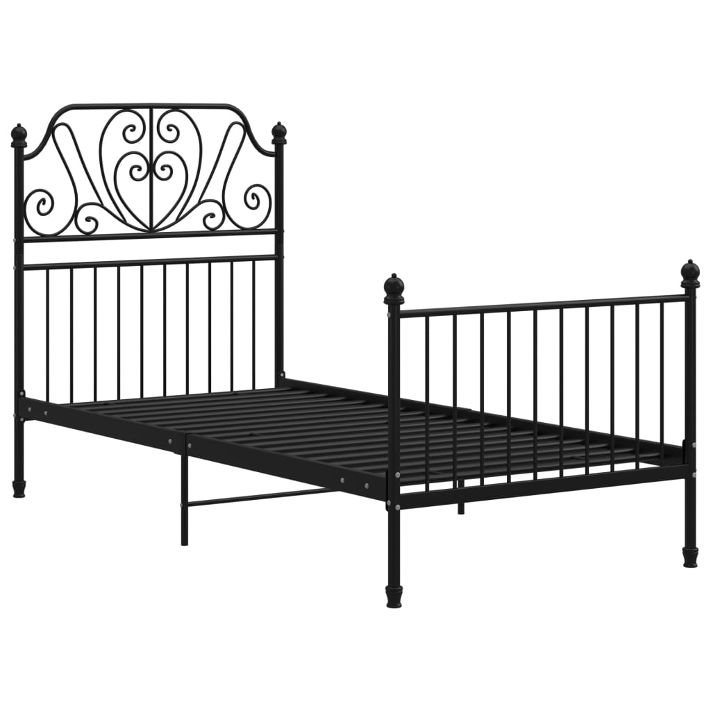 Sengeramme svart metall 100x200 cm