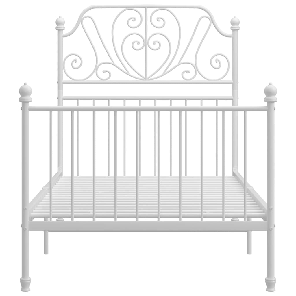 Sengeramme hvit metall 100x200 cm