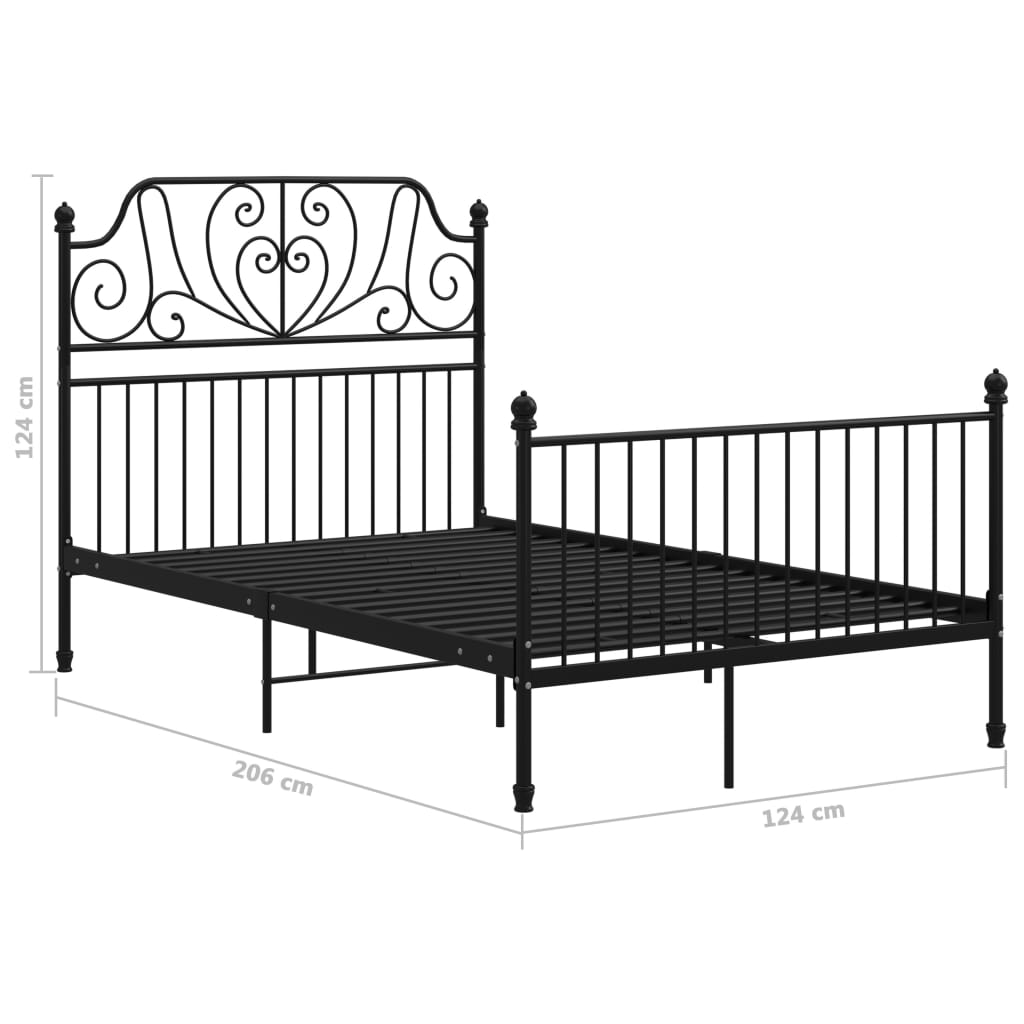 Sengeramme svart metall 120x200 cm