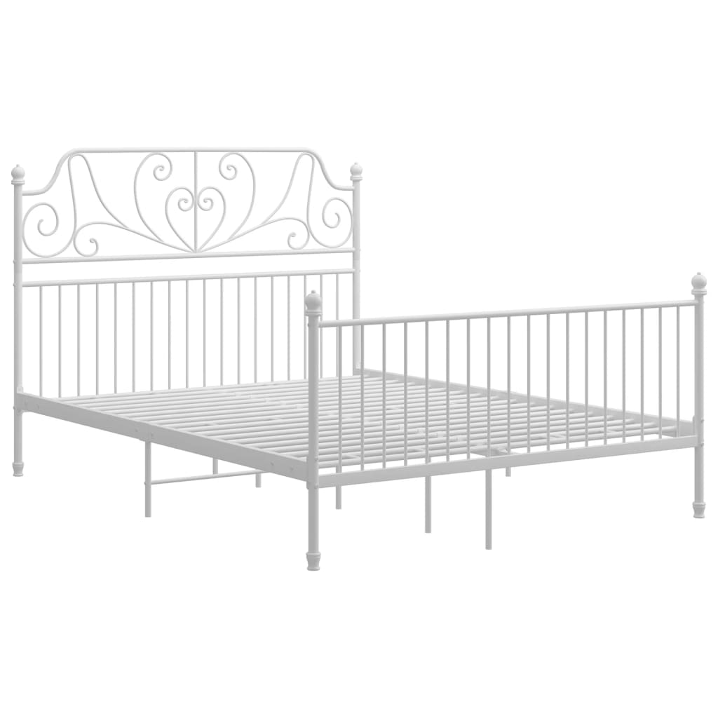 Sengeramme hvit metall 140x200 cm