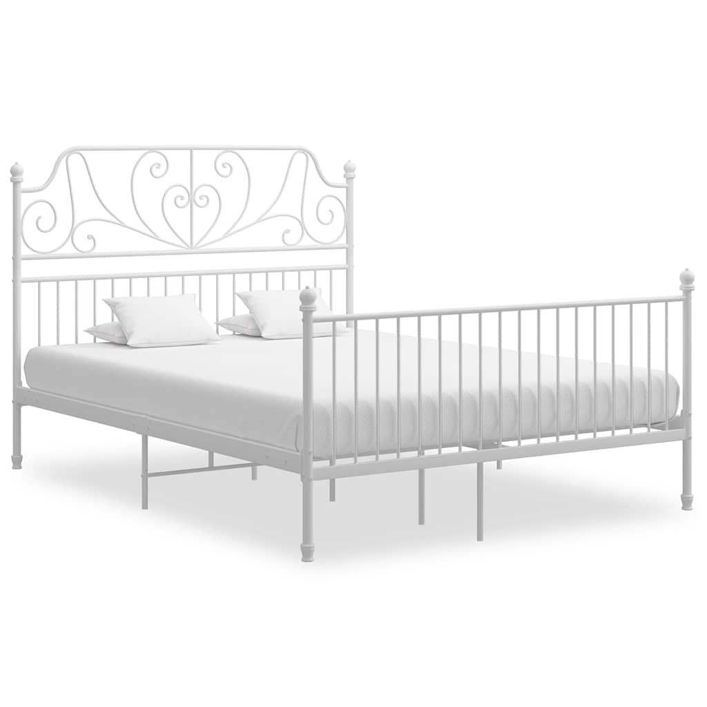 Sengeramme hvit metall 160x200 cm