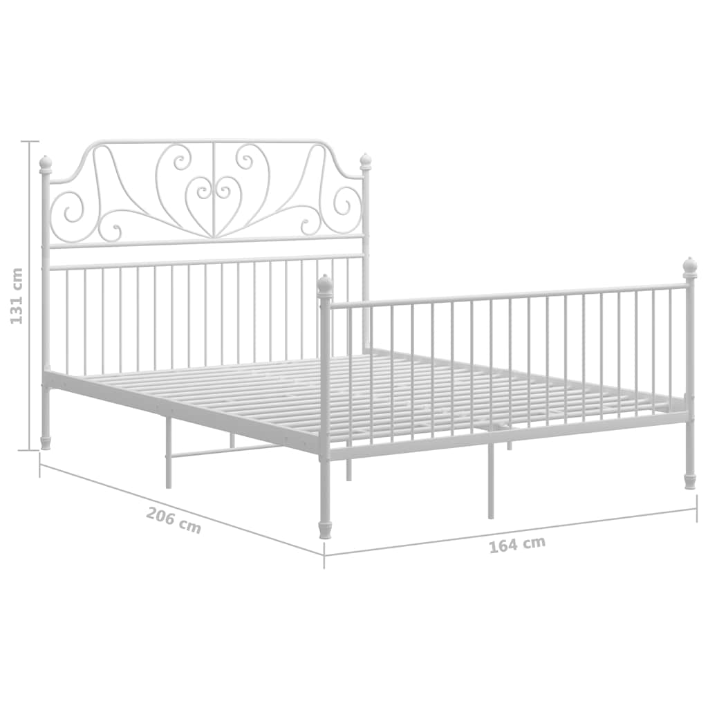 Sengeramme hvit metall 160x200 cm
