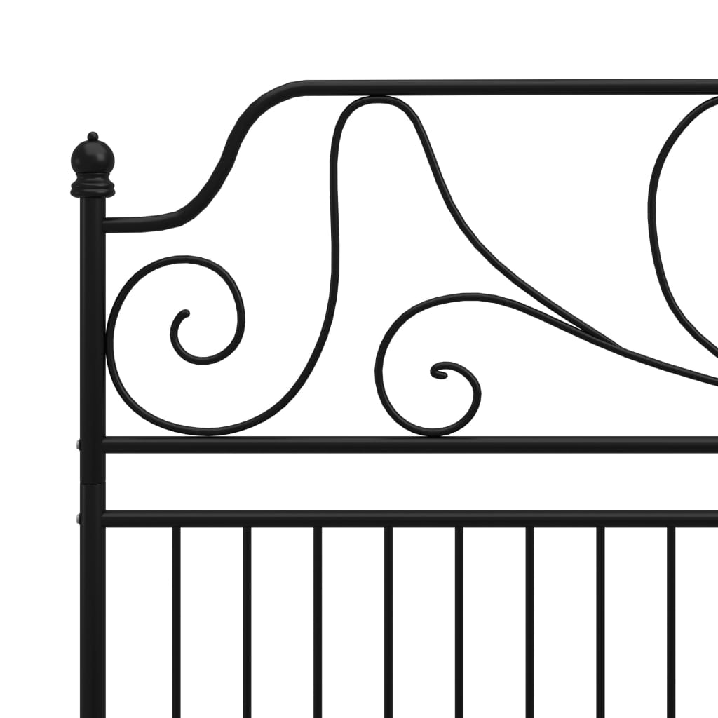 Sengeramme svart metall 180x200 cm