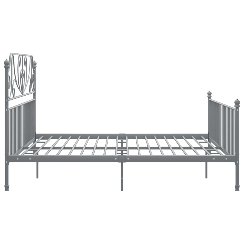 Sengeramme grå metall 200x200 cm