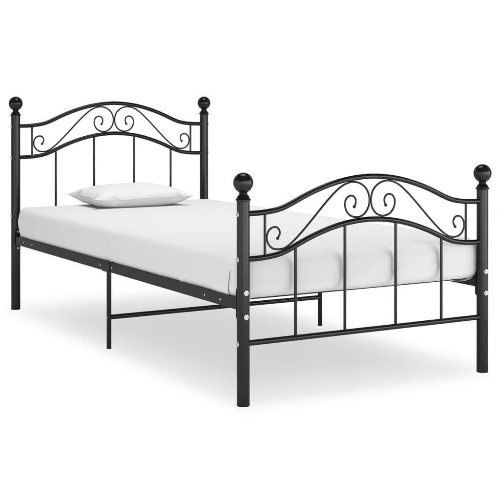 Sengeramme svart metall 90x200 cm