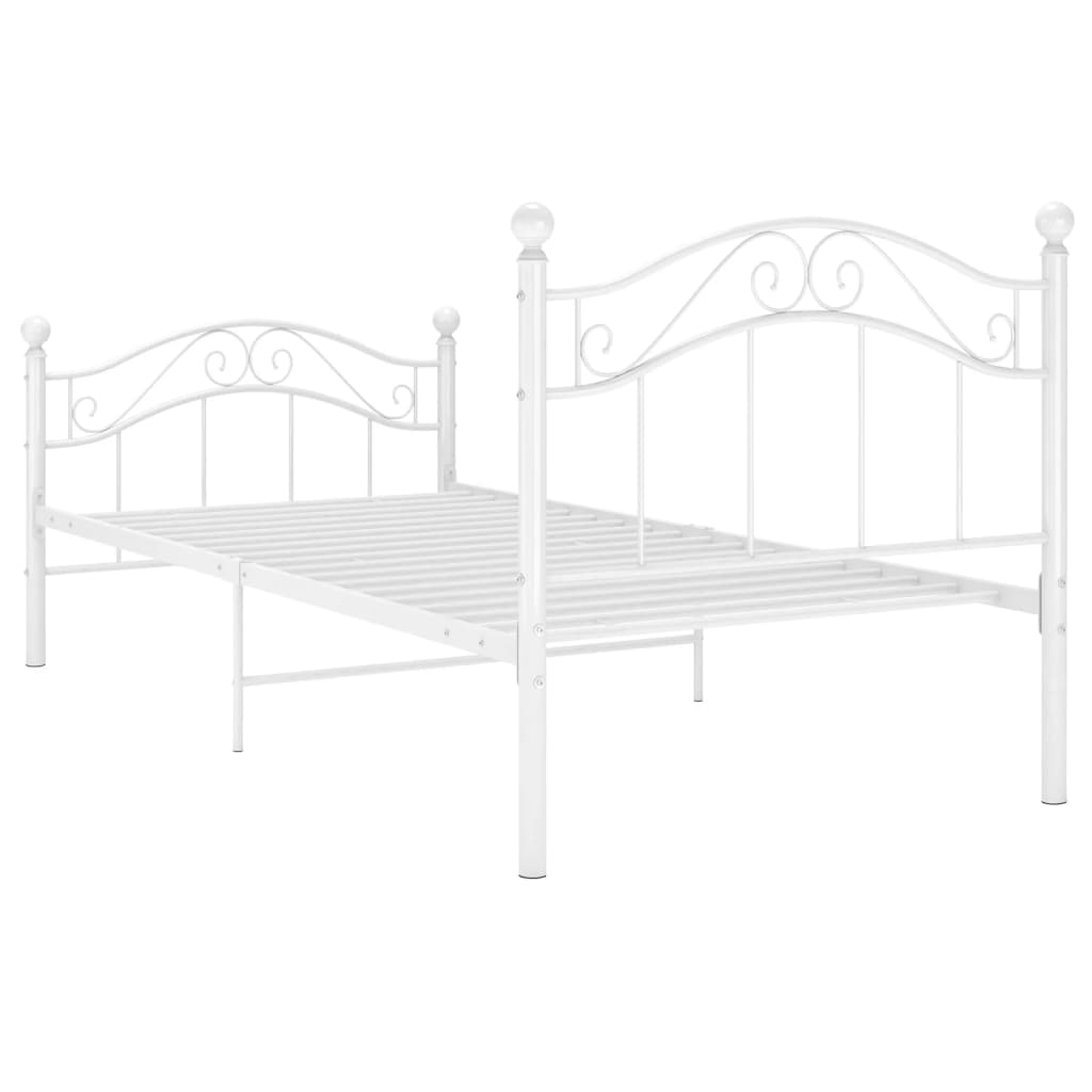 Sengeramme hvit metall 90x200 cm