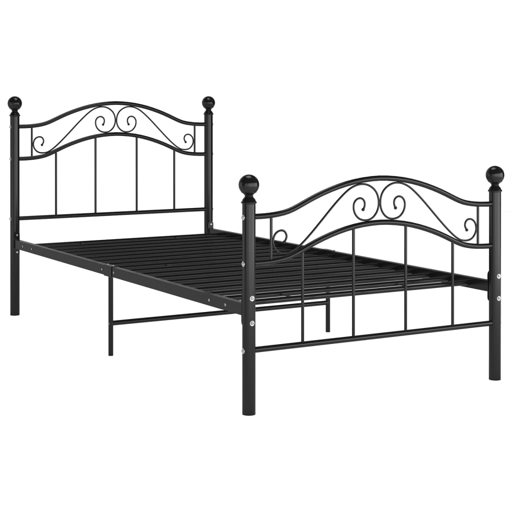 Sengeramme svart metall 100x200 cm