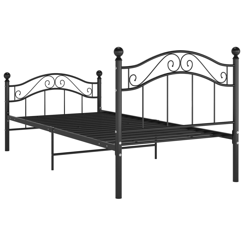 Sengeramme svart metall 100x200 cm