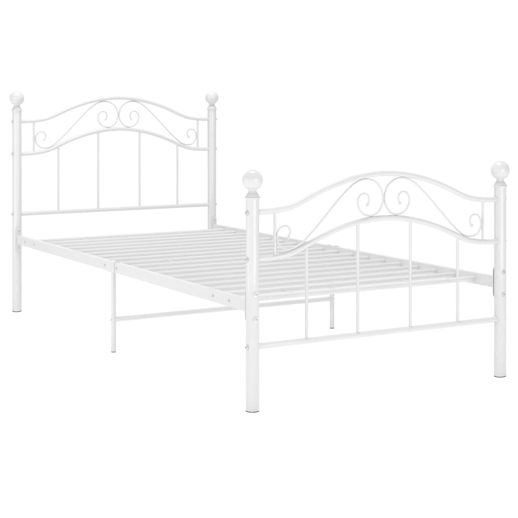 Sengeramme hvit metall 100x200 cm