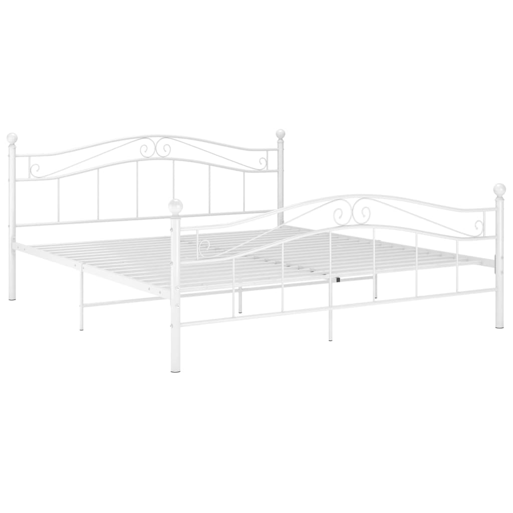 Sengeramme hvit metall 140x200 cm
