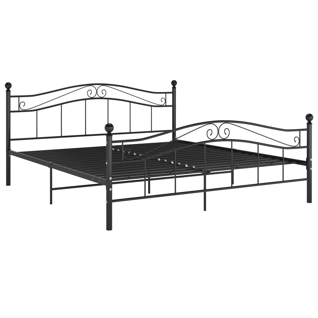 Sengeramme svart metall 200x200 cm