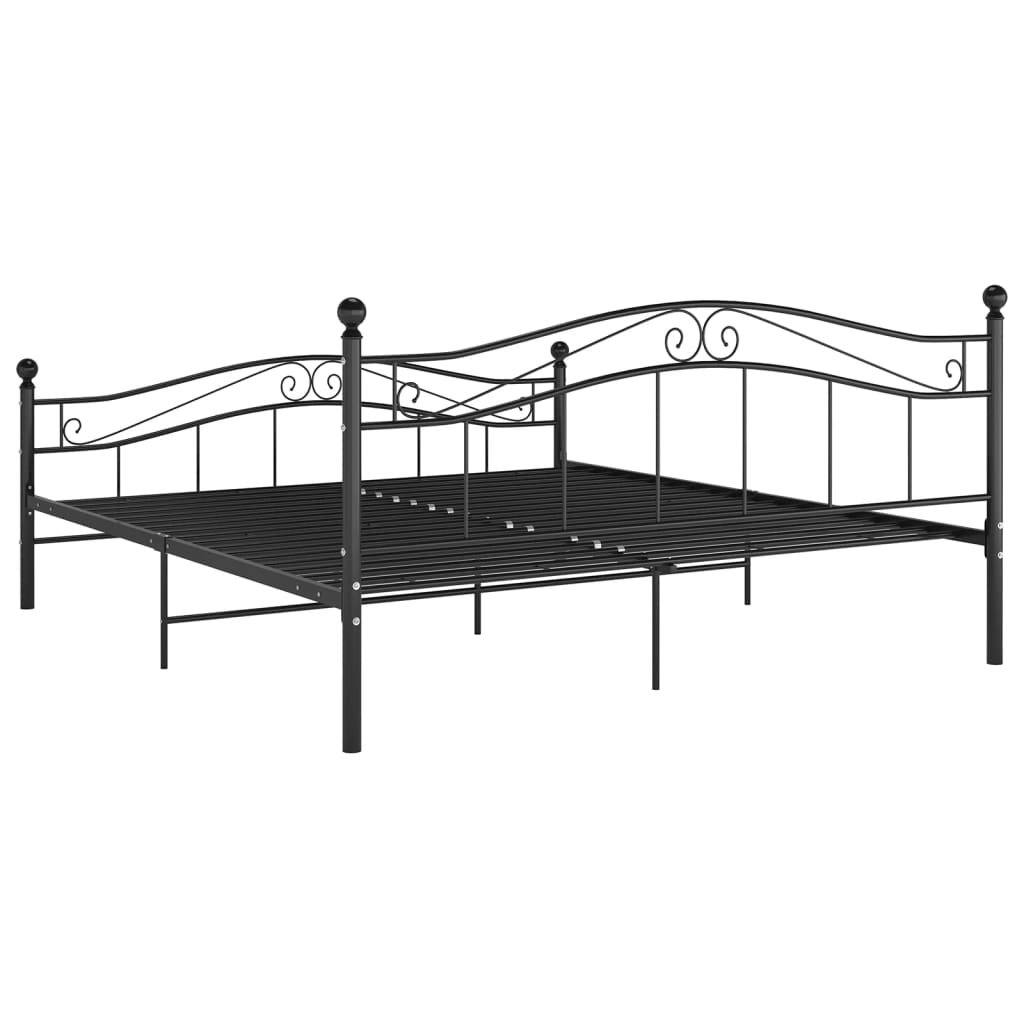 Sengeramme svart metall 200x200 cm