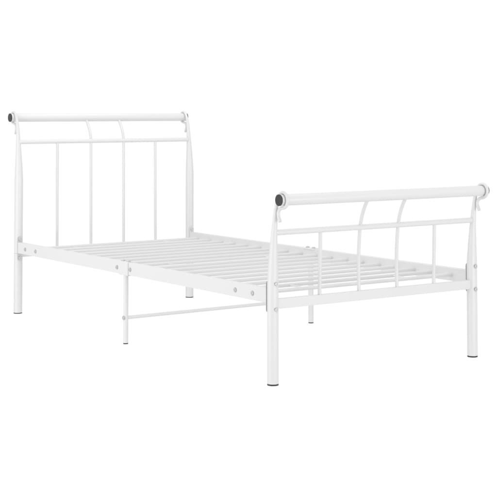 Sengeramme hvit metall 90x200 cm