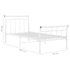 Sengeramme hvit metall 90x200 cm