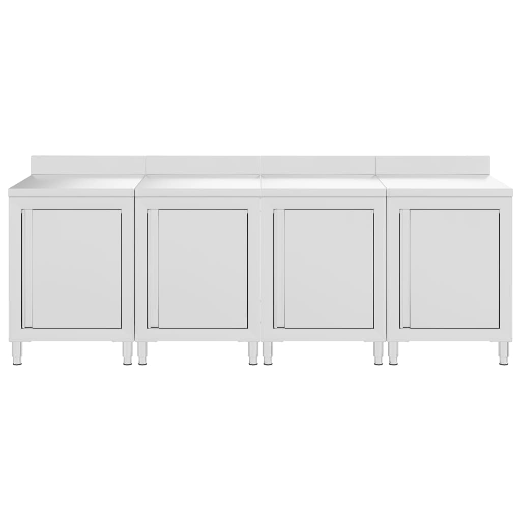 Kommersielt arbeidsbord med skap 240x60x96 cm rustfritt stål