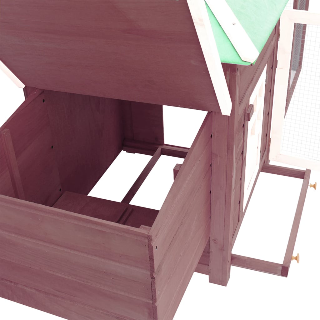 Hønsehus med verpekasse mocha 190x72x102 cm heltre gran