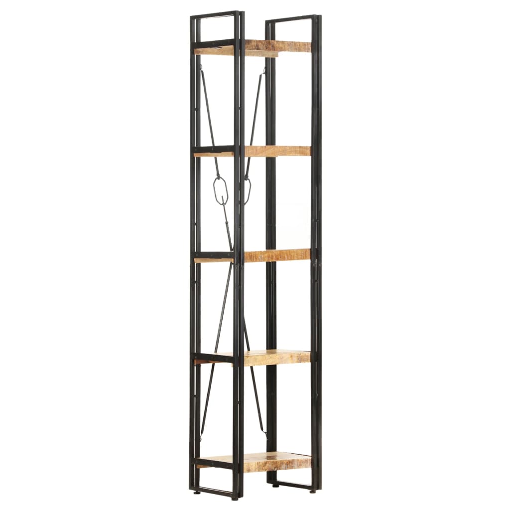 Bokhylle 5 etasjer 40x30x180 cm heltre mango