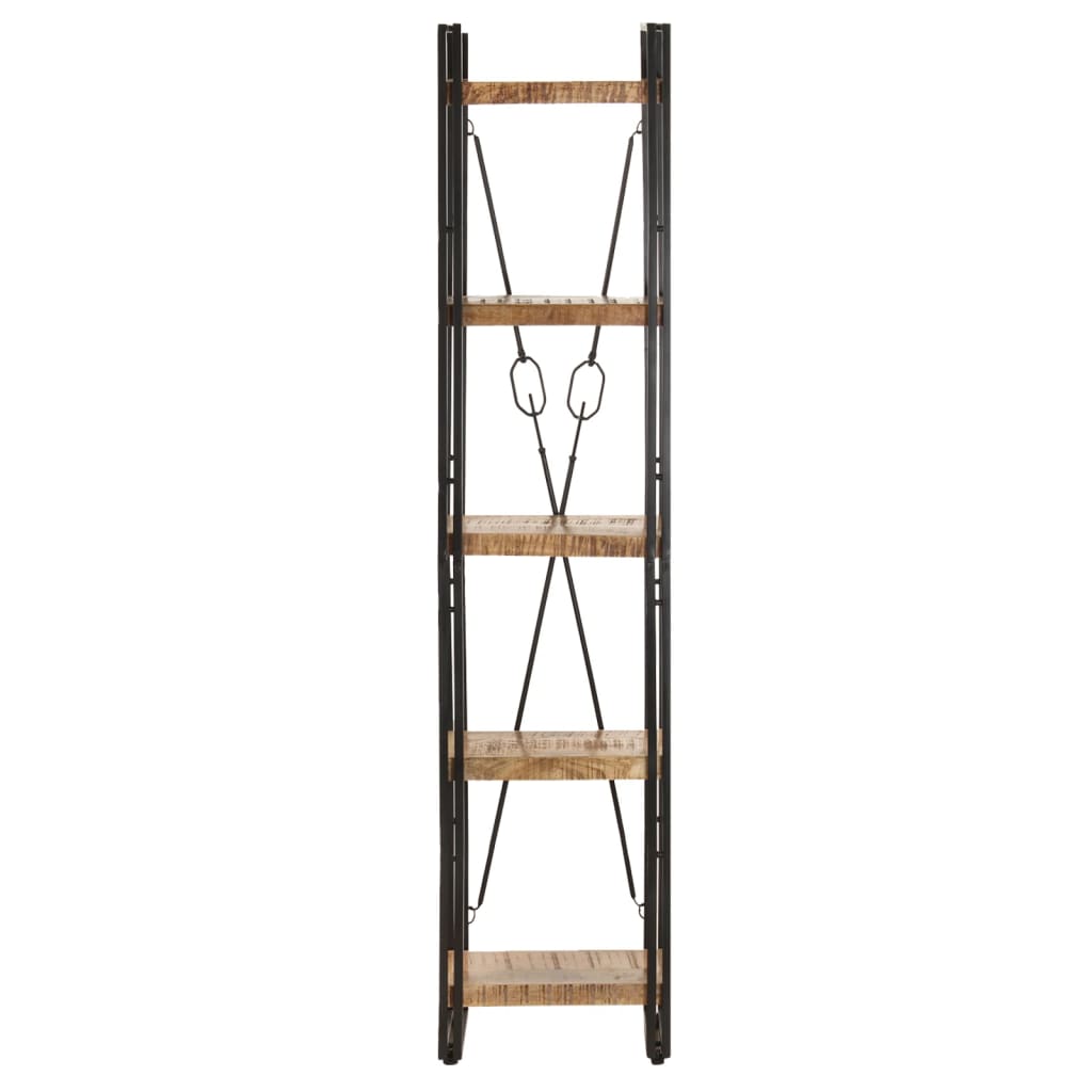 Bokhylle 5 etasjer 40x30x180 cm heltre mango