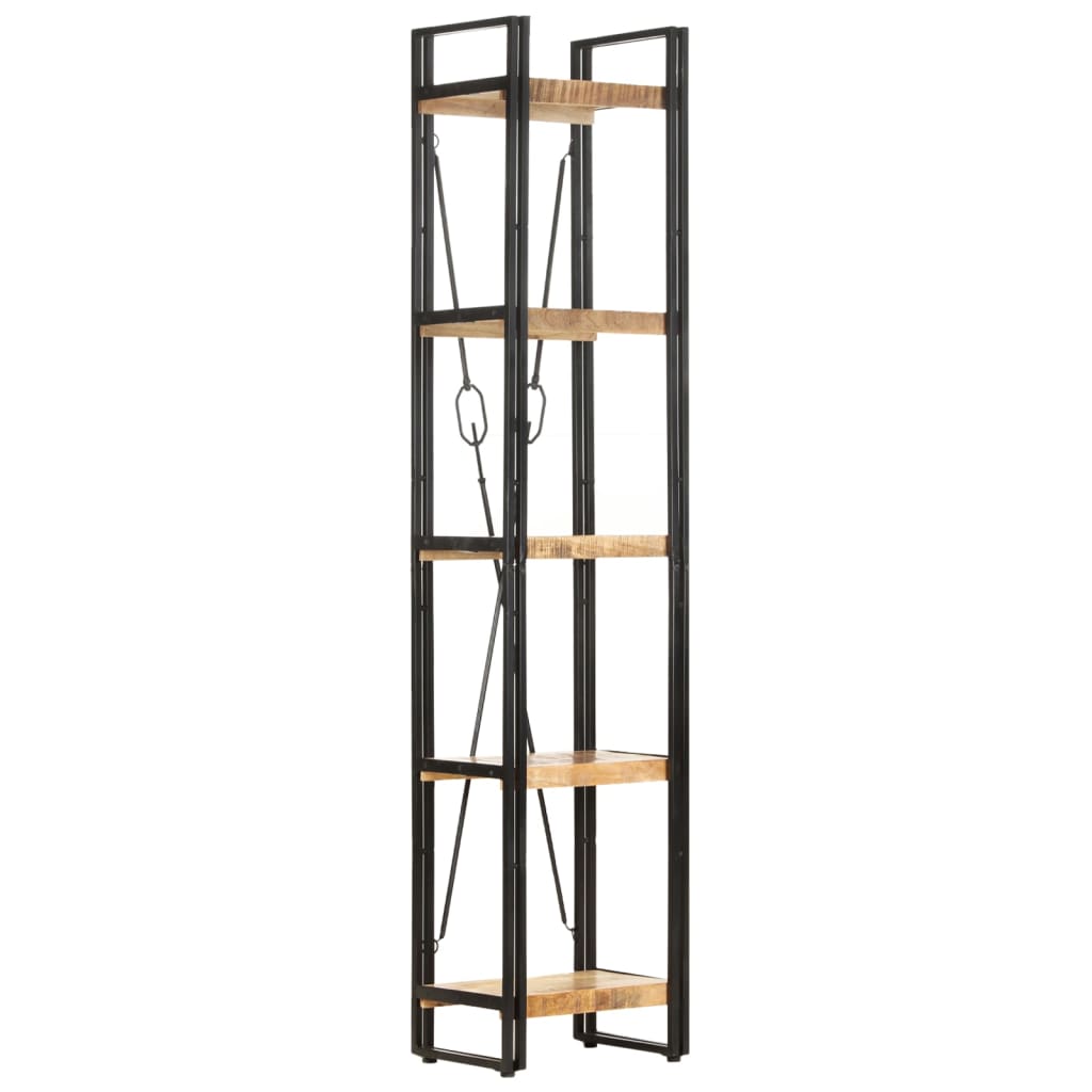Bokhylle 5 etasjer 40x30x180 cm heltre mango