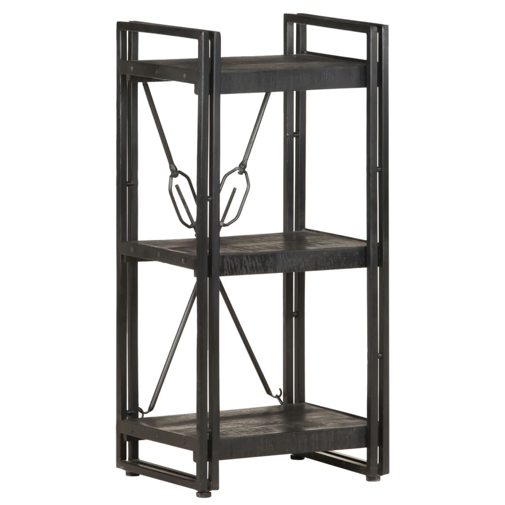 Bokhylle 3 etasjer svart 40x30x80 cm heltre mango vidaXL