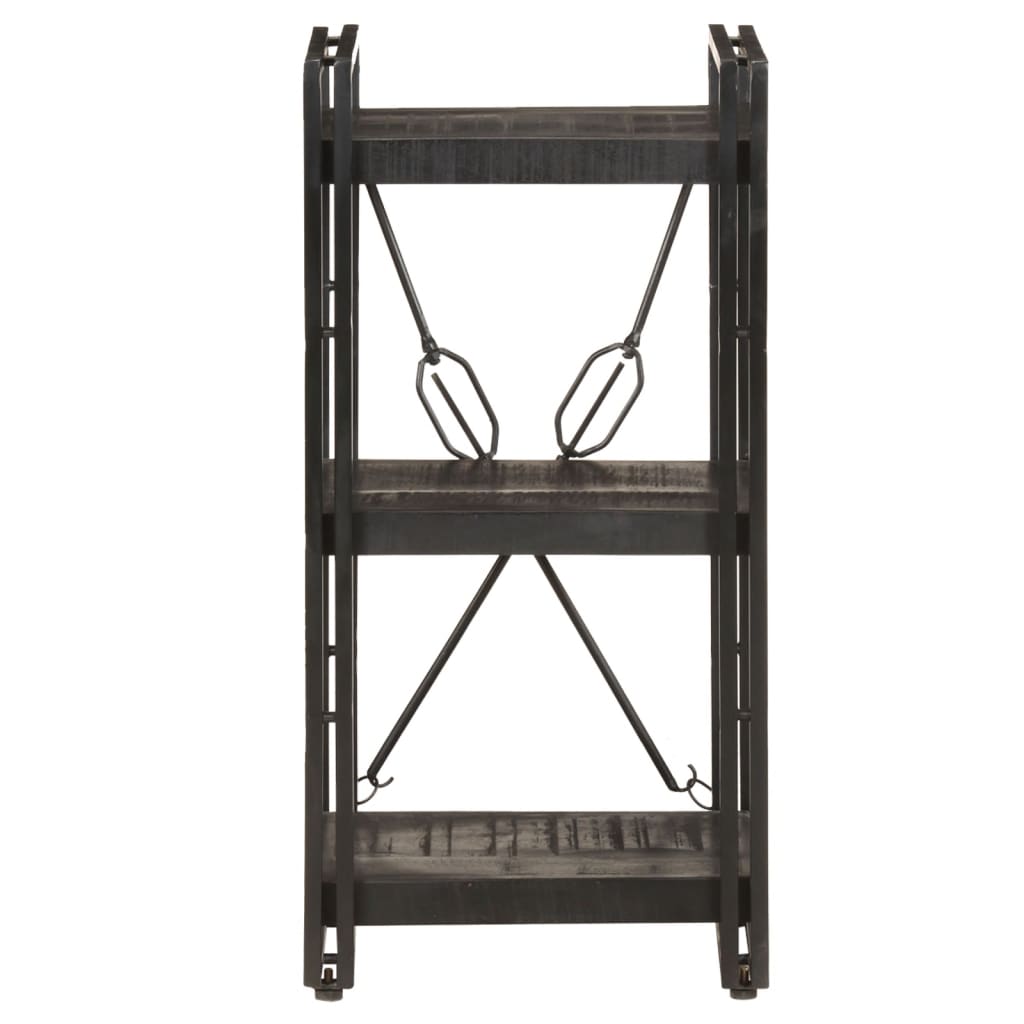 Bokhylle 3 etasjer svart 40x30x80 cm heltre mango vidaXL