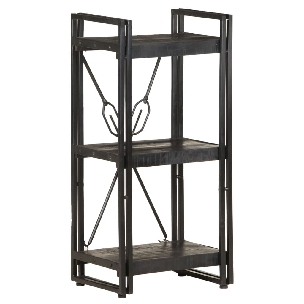 Bokhylle 3 etasjer svart 40x30x80 cm heltre mango vidaXL