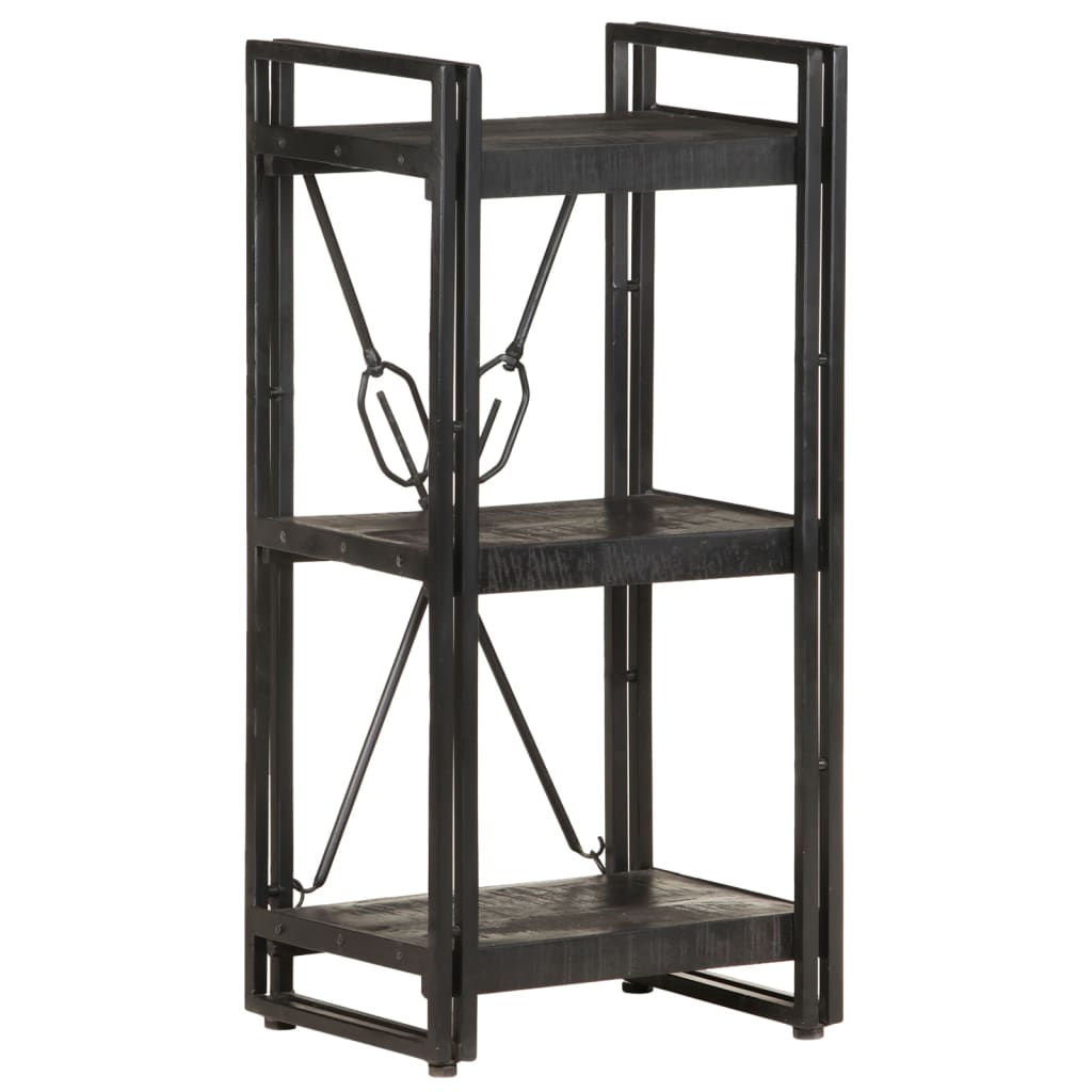 Bokhylle 3 etasjer svart 40x30x80 cm heltre mango vidaXL