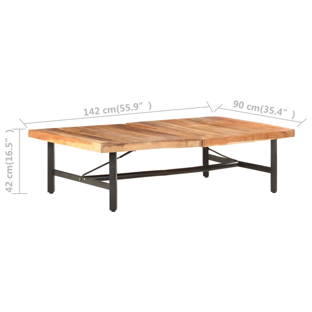 Salongbord 142x90x42 cm heltre akasie