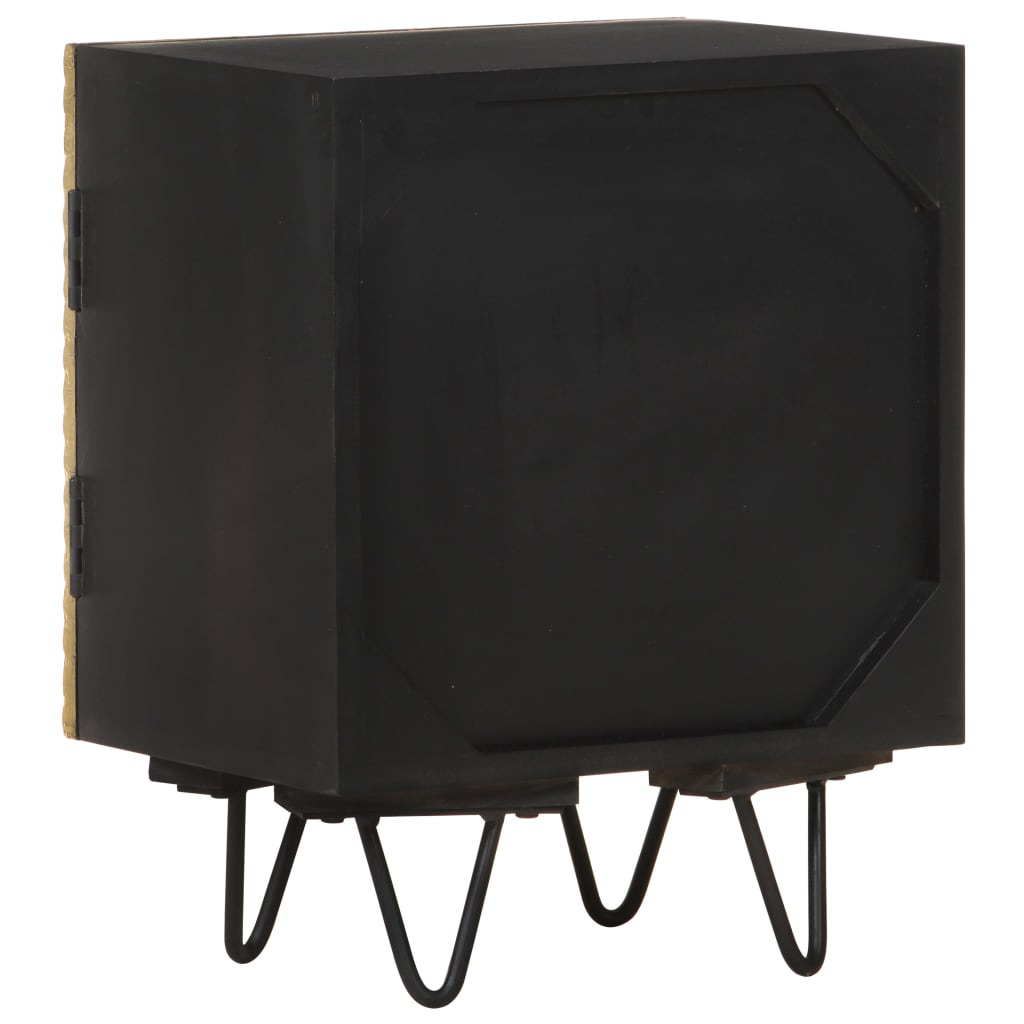 Nattbord med messingfront 40x30x50 cm heltre mango