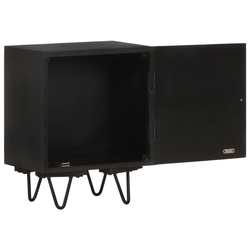 Nattbord med messingfront 40x30x50 cm heltre mango