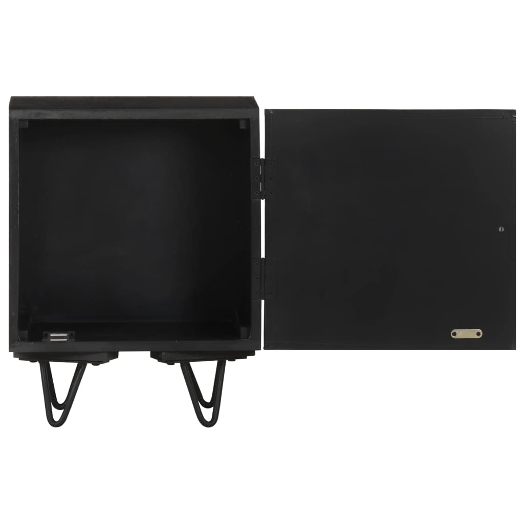 Nattbord med messingfront 40x30x50 cm heltre mango