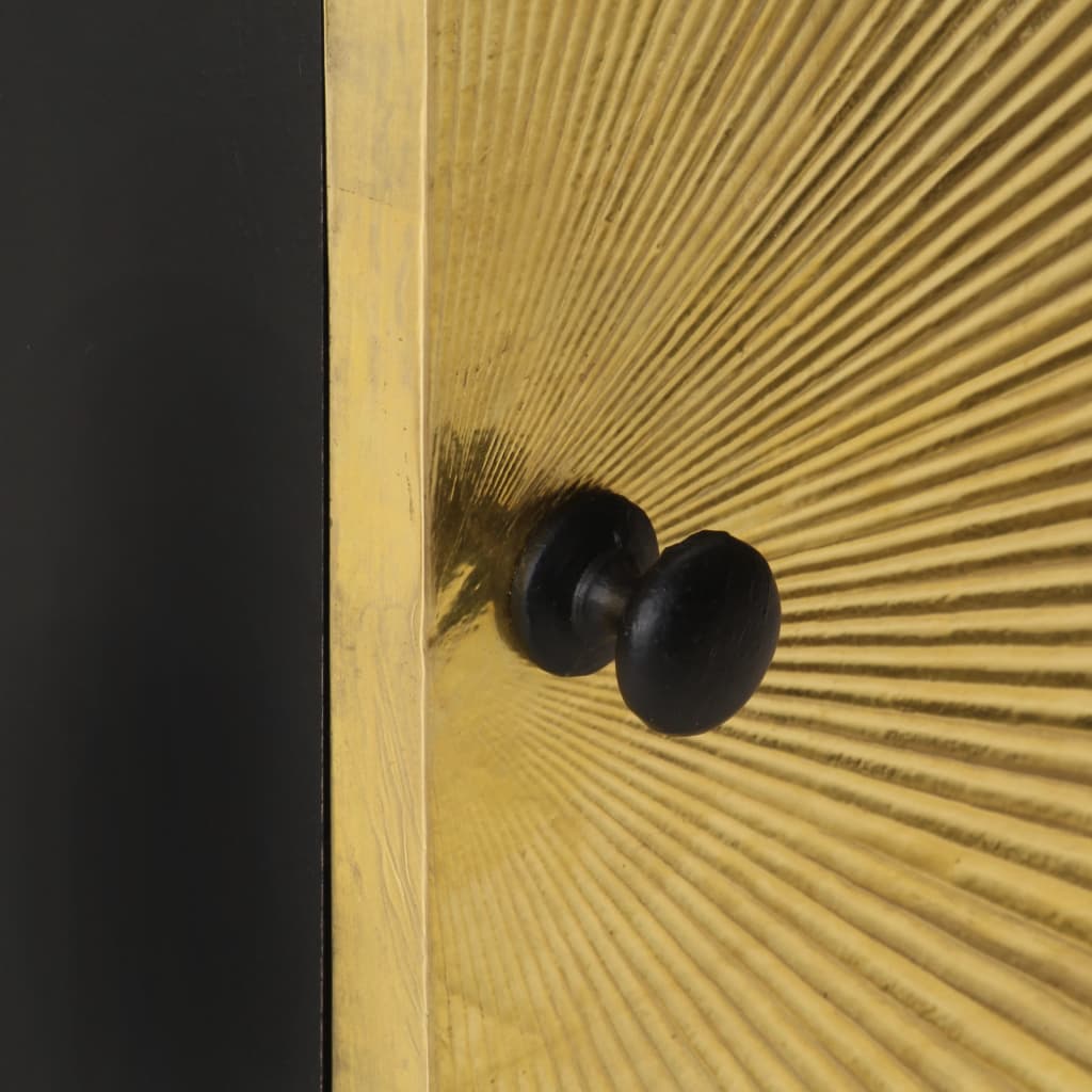 Nattbord med messingfront 40x30x50 cm heltre mango